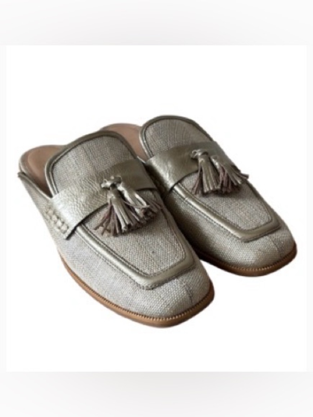 Donald J. Pliner Silver Tassel Loafers